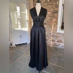 Satin backless maxi dress